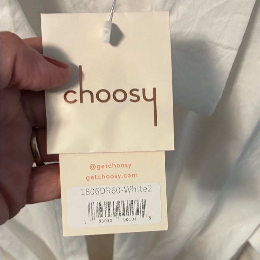 Choosy St. Crosby White Long Sleeve Button-Up shirt dress mini Kim Kardashian - Picture 7 of 12
